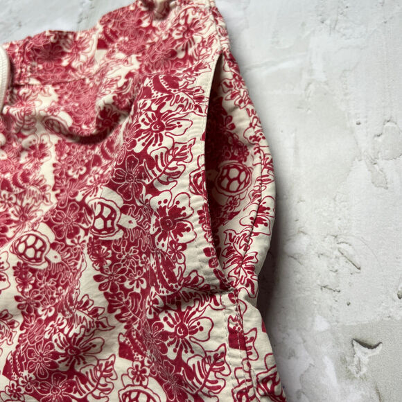 Tailorbyrd Red Sea Turtles Swim Trunks SIZE L Floral Board Shorts Liner Pockets - Picture 12 of 12